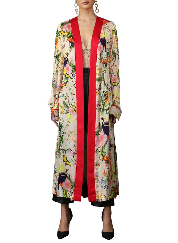 floor length kimono dressing gown Designer Silk Kimono Robe | Luxury Silk Robes | Kyle X Shahida Large