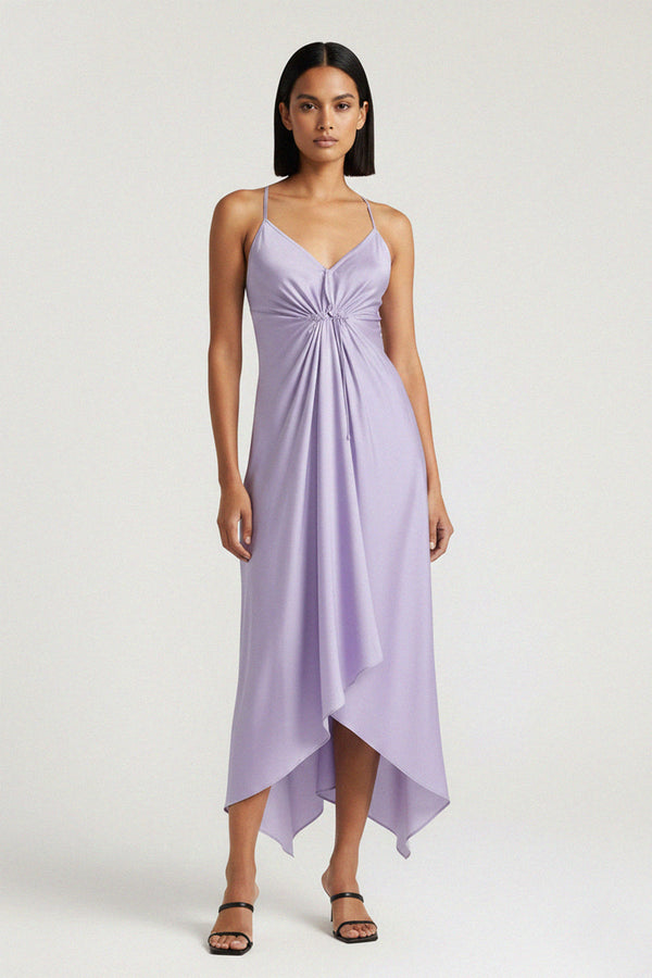 One Size Lavender Midi Scarf Dress