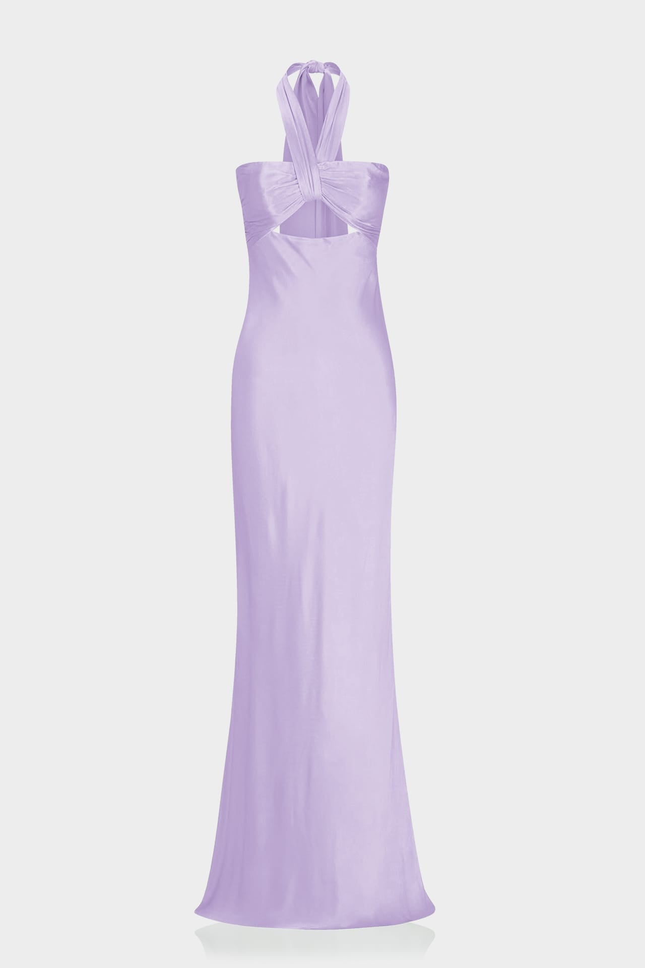 lavender wedding guest dress S Pastel Satin Evening with Halter Neck & Front Cut Out vineyard weddings Chipotle Honey Vinaigrette (Copycat) feature: prespants-fabric Color:Allure