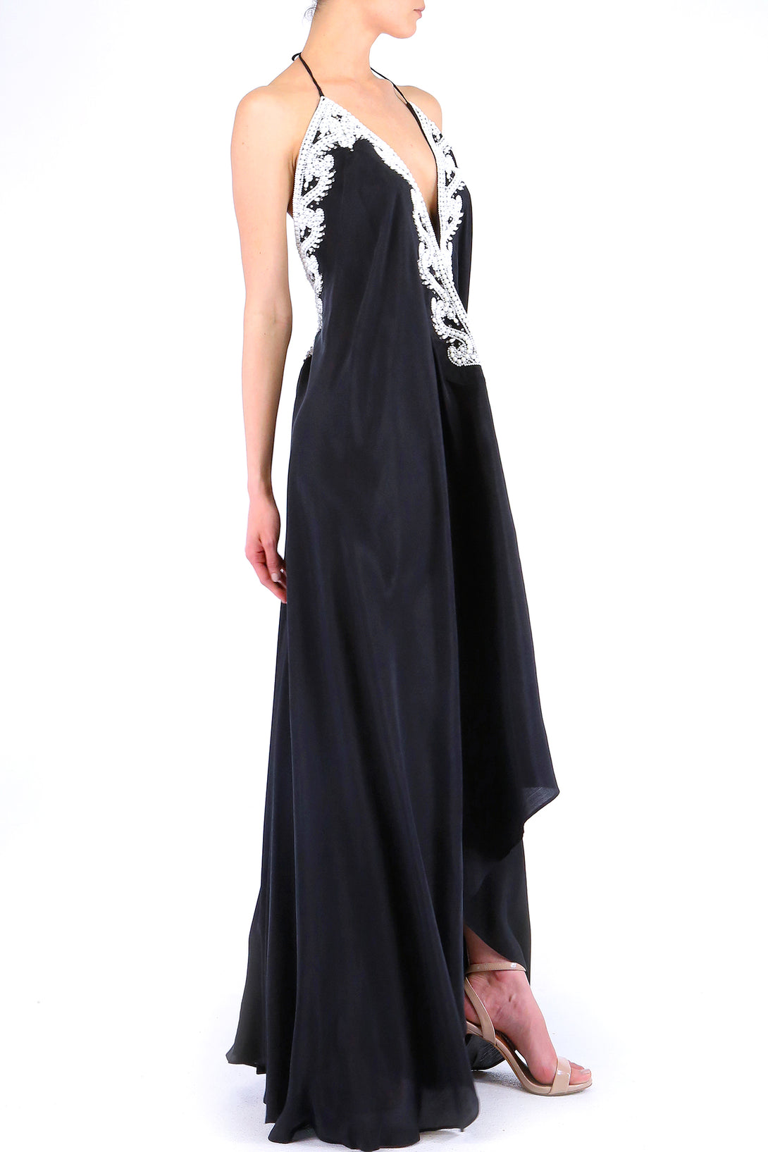  black floor length dress, long satin dress, Shahida Parides, plus size maxi dresses, flowy maxi dress,