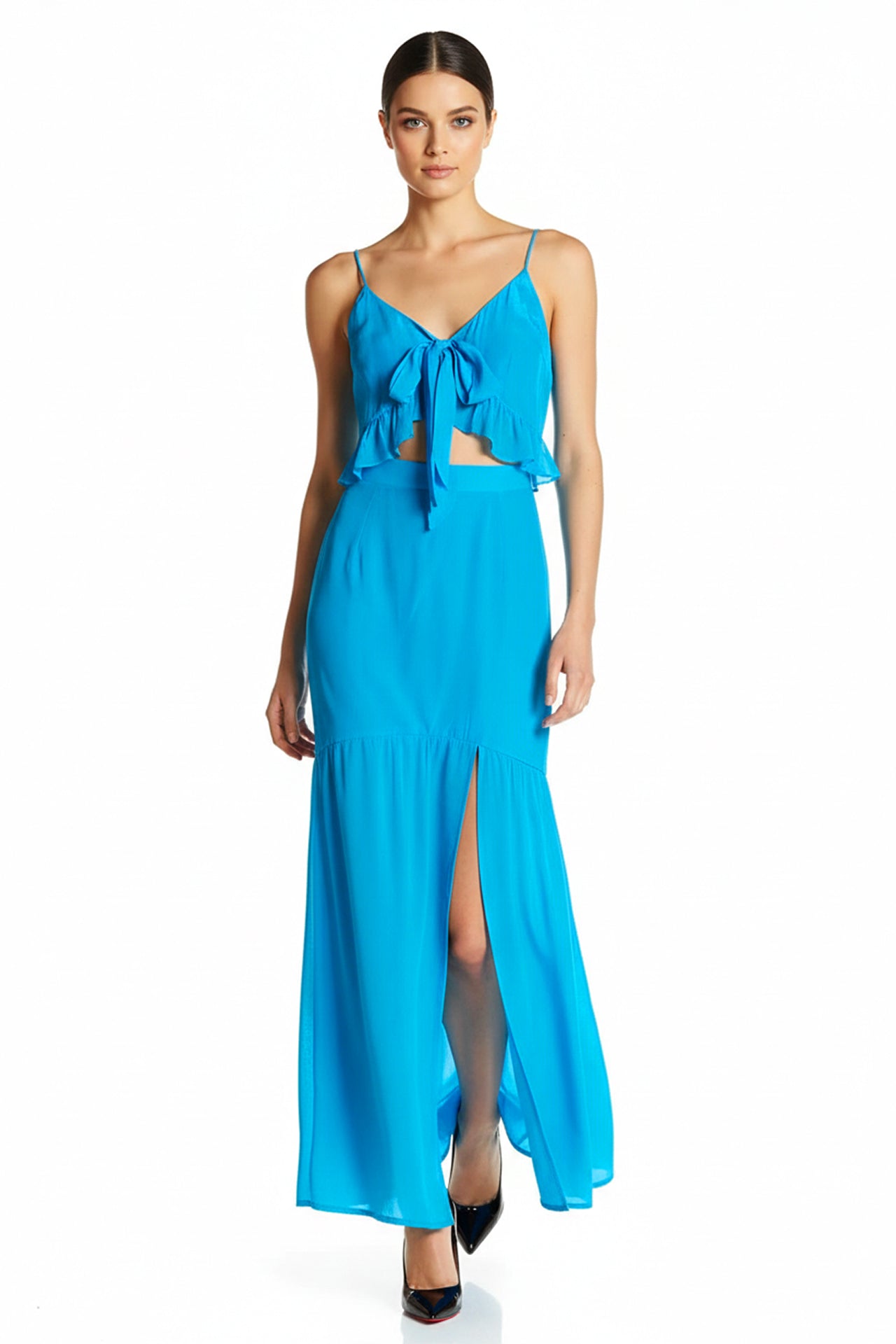 Designer Light Blue Long Dress | Long Flowy Dresses | Shahida Parides Medium-Large Designer Light Blue Long Dress | Long Flowy Dresses | Shahida Parides Medium-Large