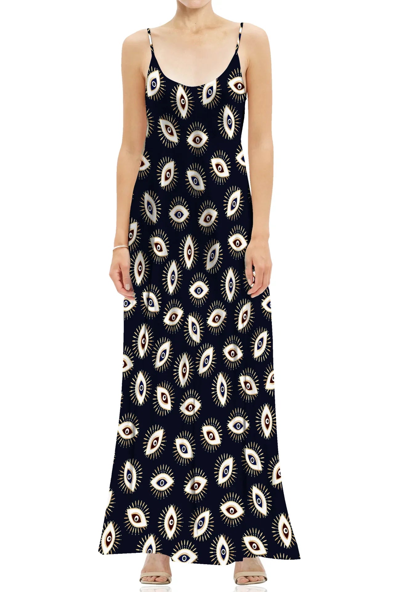 Designer Maxi Slip Dress | Long Black Slip Dress