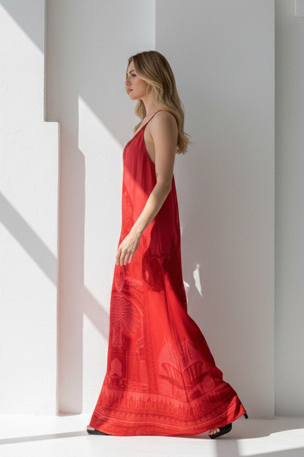 red strappy dress Red Long Strappy Maxi Dress | Flowy Maxi Dress