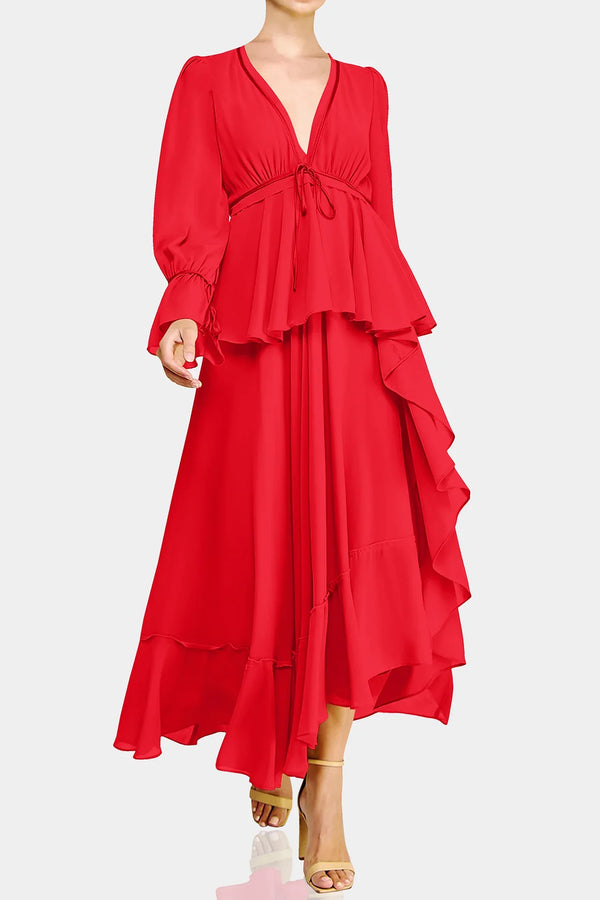 S Red Ruffle Dress For Women S Red Ruffle Dress For Women