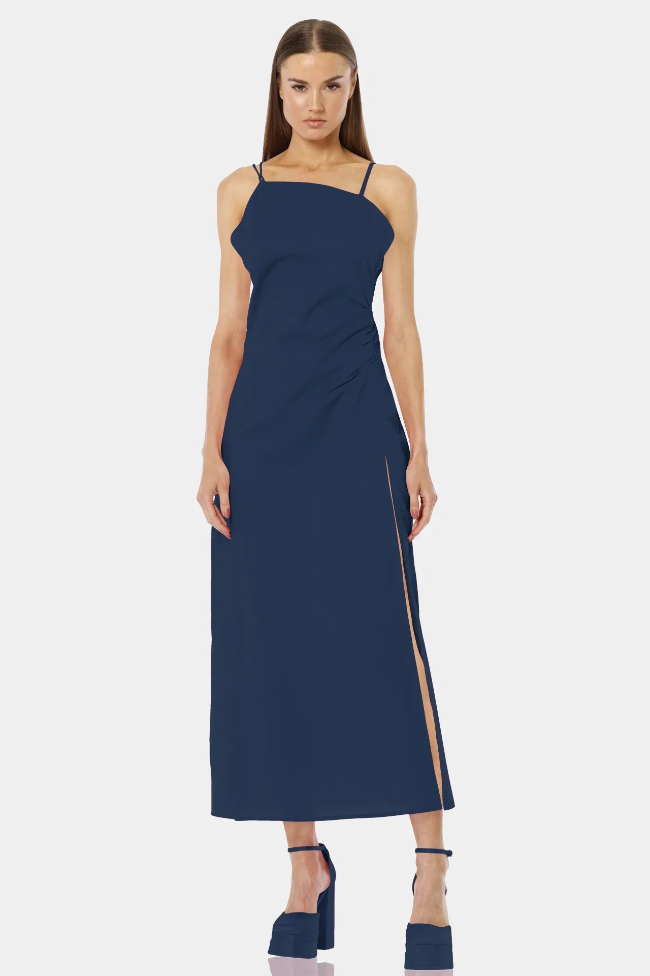 S Blue Long Western Dresses