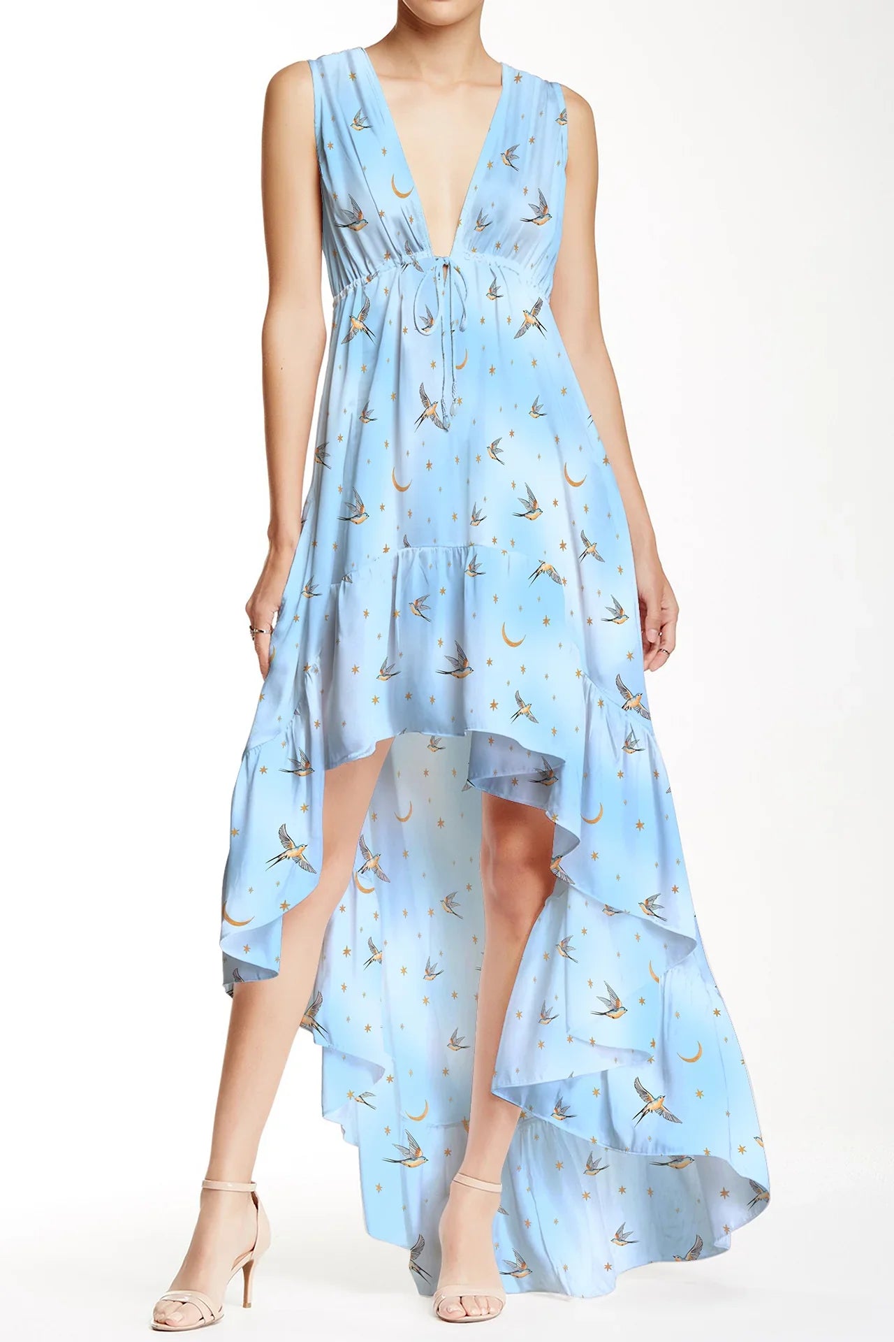 Beach Maxi Dress | High Low Dress With Sleeves