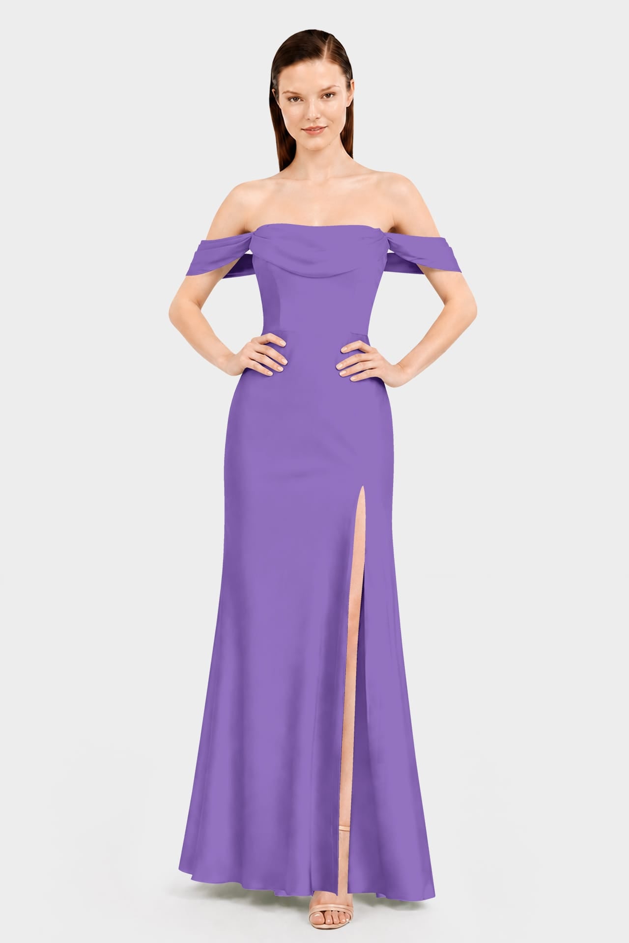purple convertible dress AW Rhiannon Convertible Dress, Dark Olive Crystal Satin Satin Charmeuse Floor Length Sweetheart Neckline Bridesmaid Dresses