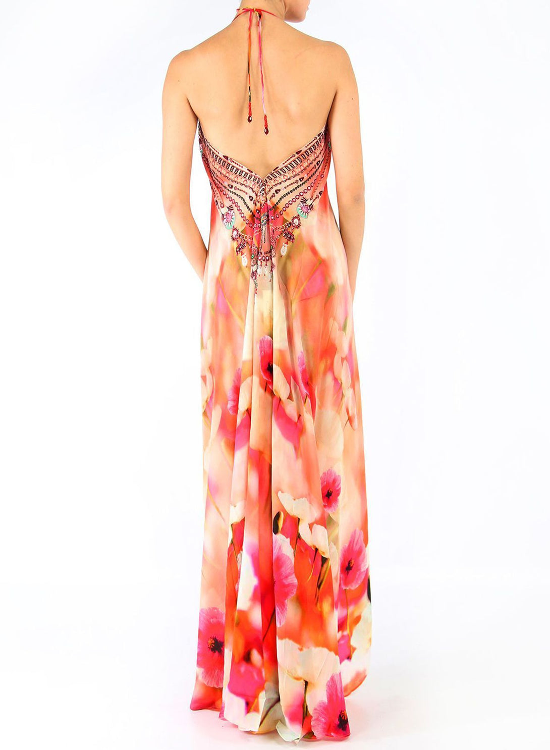 floral maxi dress, long silk dress, Shahida Parides, halter maxi dress, long flowy dresses,