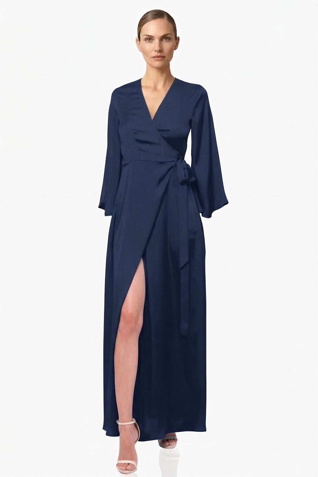 Midnight Navy Satin Bridesmaid Dress | Luxury Bridal Dress | Shahida   Shahida Parides