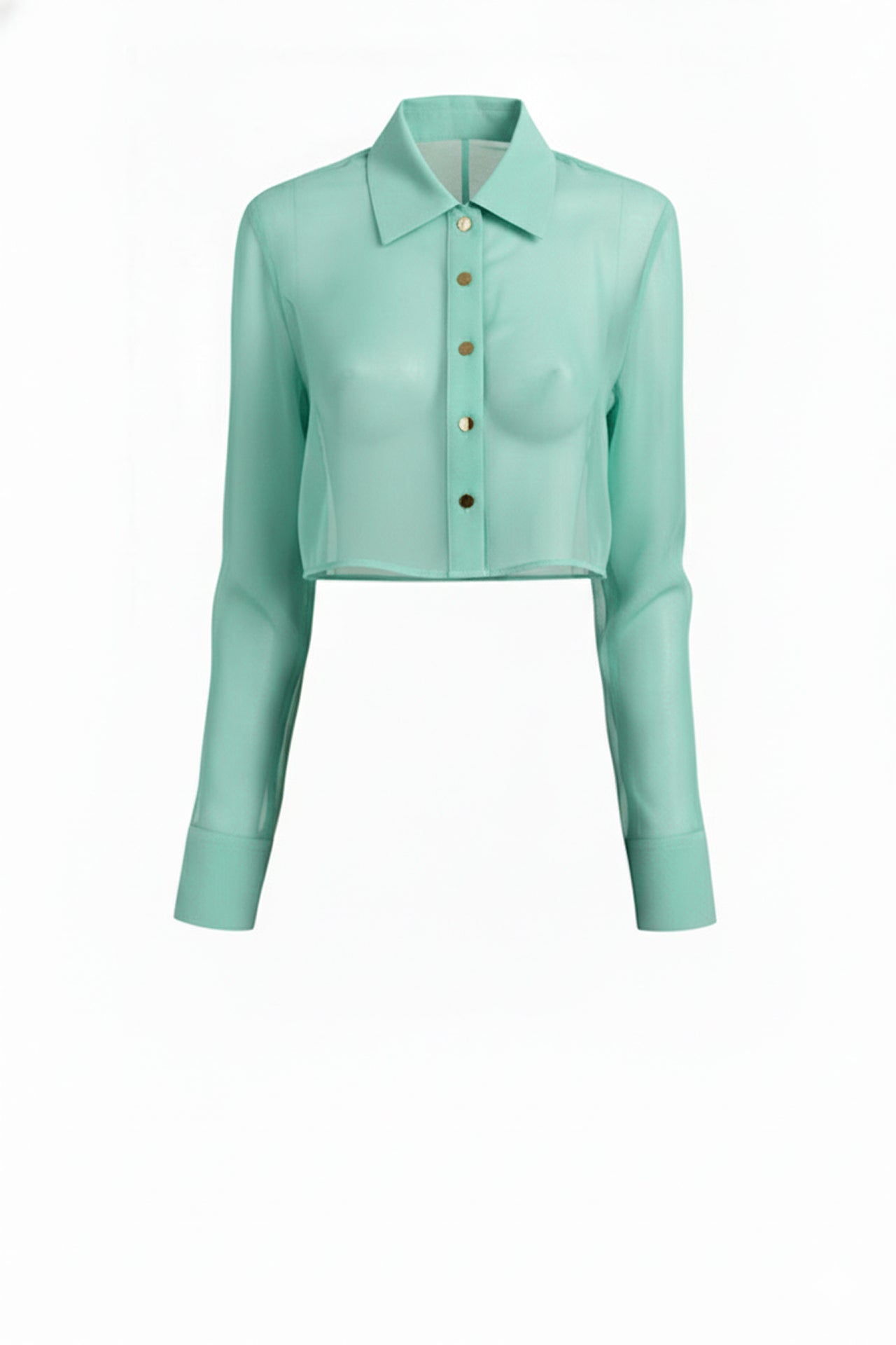 mint green dress shirt womens S Sheer Organza Cropped for Women – Resort Wear Sheer Blouse Sandals