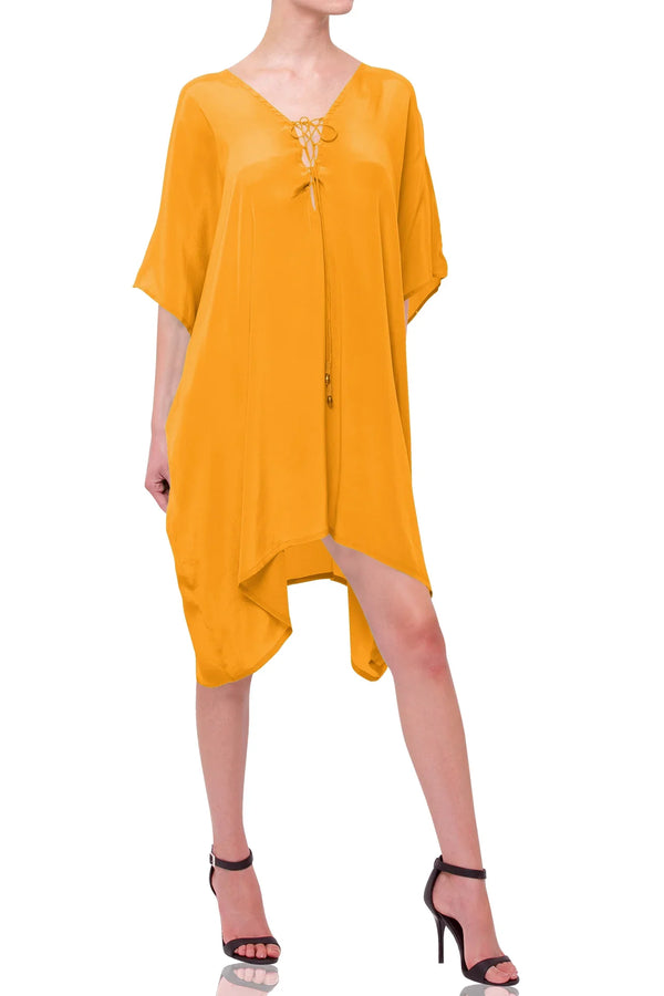 Designer Silk Kaftan | Mini Summer Dresses For Women | Shahida Parides One Size (OS) Designer Silk Kaftan | Mini Summer Dresses For Women | Shahida Parides One Size (OS)