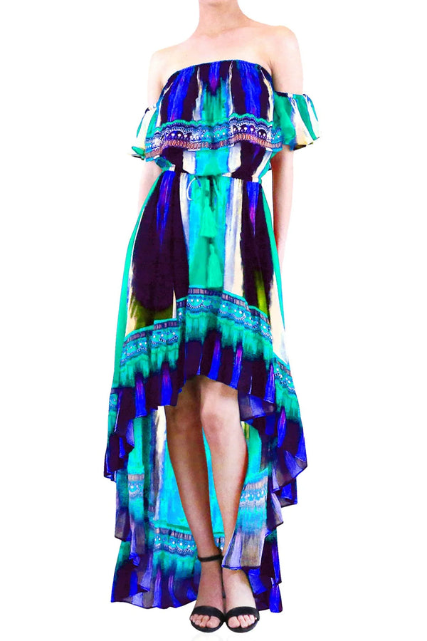 Designer Off The Shoulder Dress | Summer Maxi Dress | Shahida Parides Small Designer Off The Shoulder Dress | Summer Maxi Dress | Shahida Parides Small