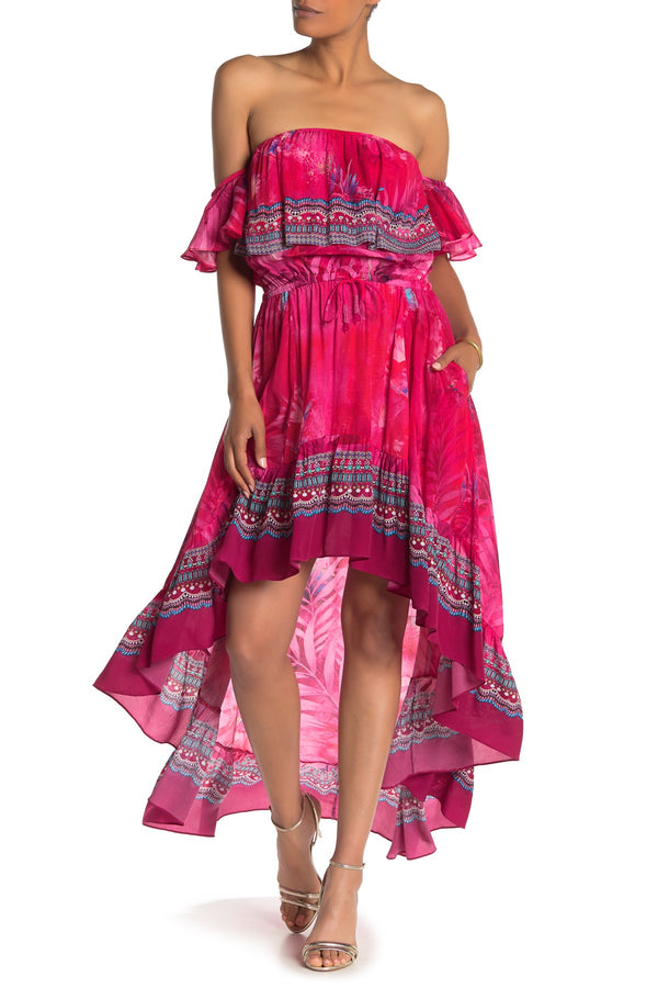  maxi dress hot pink, formal dresses for women, plus size maxi dresses, Shahida Parides, high low ruffle dress,