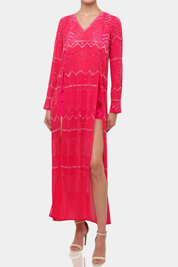 Designer Pink Maxi Dress | Long Dresses For Women | Shahida Parides Small - Medium Designer Pink Maxi Dress | Long Dresses For Women | Shahida Parides Small - Medium