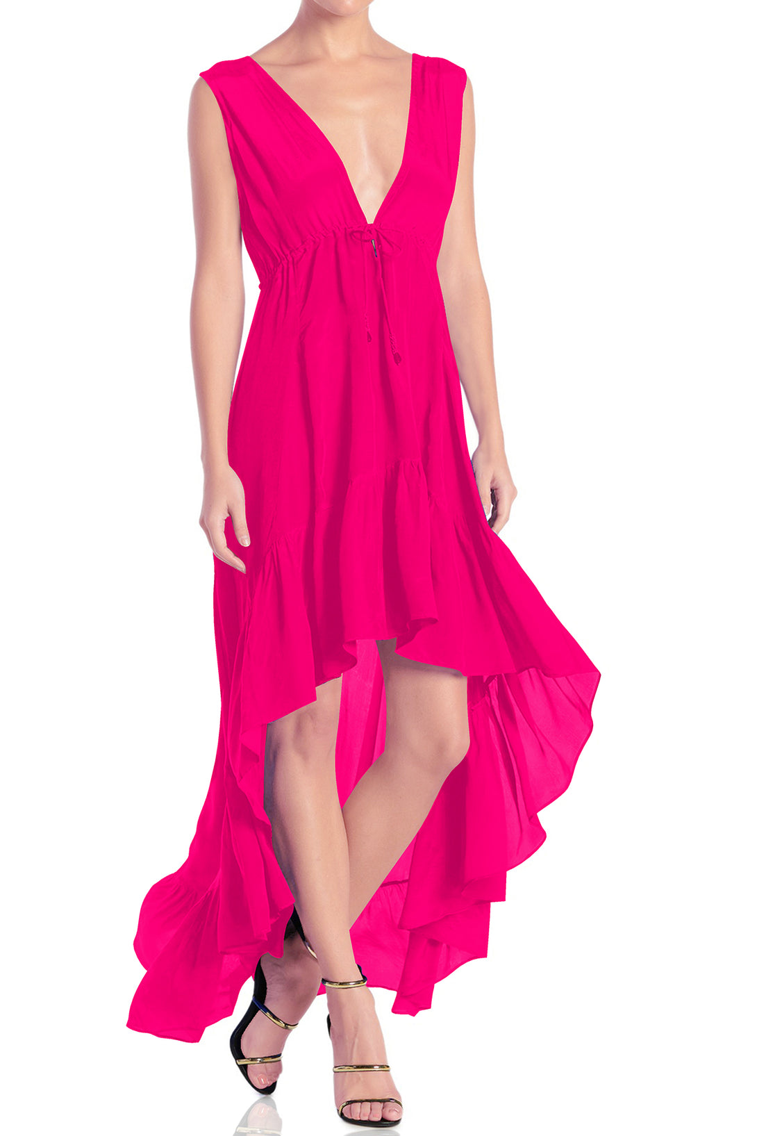  long prom pink dress, formal dresses for women, plus size maxi dresses, Shahida Parides, high low ruffle dress,