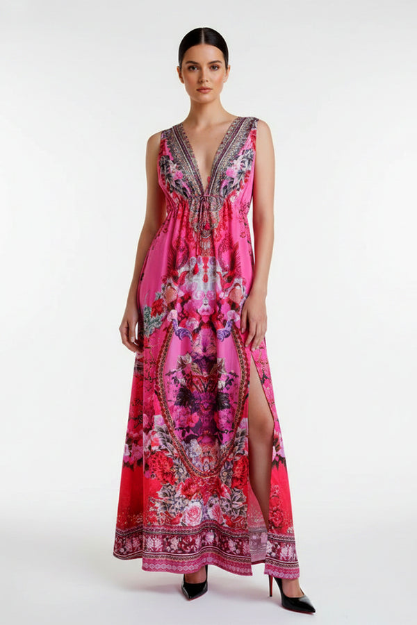 Designer Maxi Dress for Women | Plunging V Neckline | Shahida Parides Small - Medium Designer Maxi Dress for Women | Plunging V Neckline | Shahida Parides Small - Medium