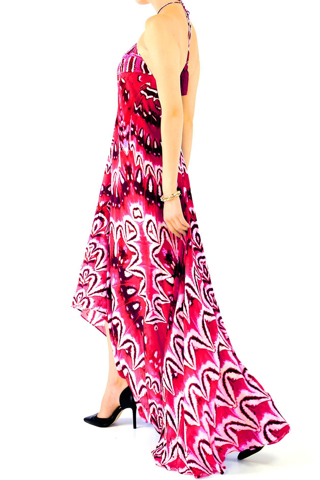  hot pink dresses for women, formal dresses for women, Shahida Parides, plunging neckline cocktail dress,