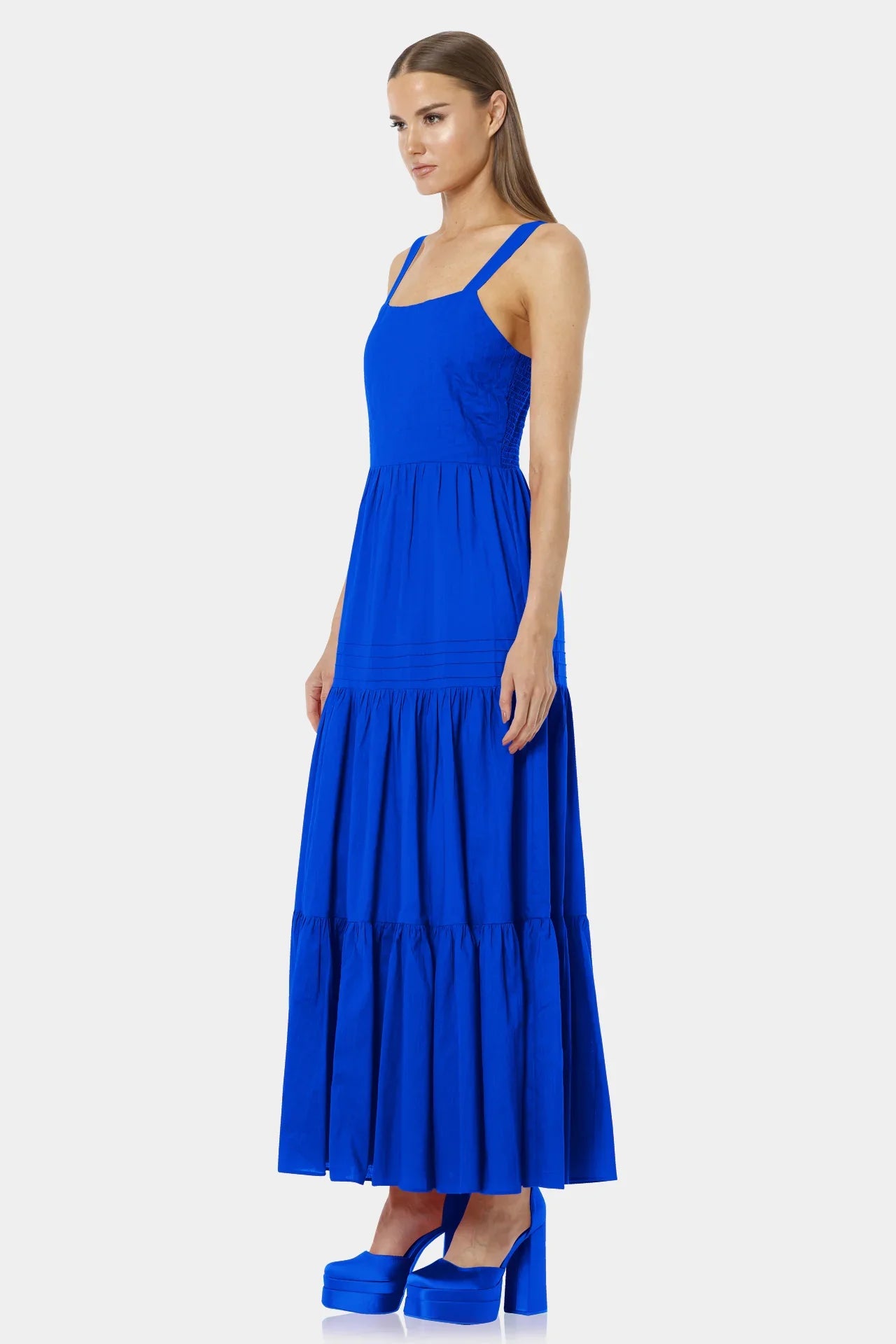 long sun dresses Dappled Ocean length skirt with a subtle slit adds graceful movement Summer Dresses in Mini, Midi