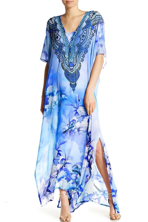  caftans for plus size, silk caftan dress, Shahida Parides, caftans for women, dresses for vacation,