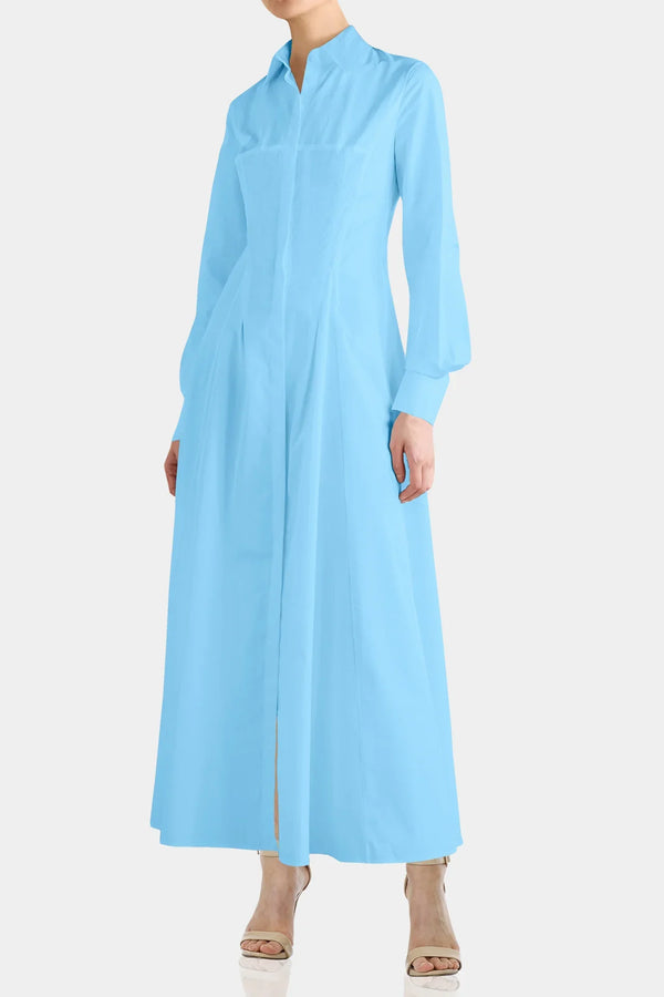 S Sky Blue Long Sleeve Dress Shirt Dress S Sky Blue Long Sleeve Dress Shirt Dress