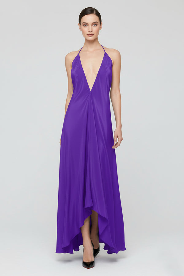 purple velvet bridesmaid dress Sheath-Column Floor Length Velvet Bridesmaid Dress COCOMELODY CB0524, Dark Dusty Blue