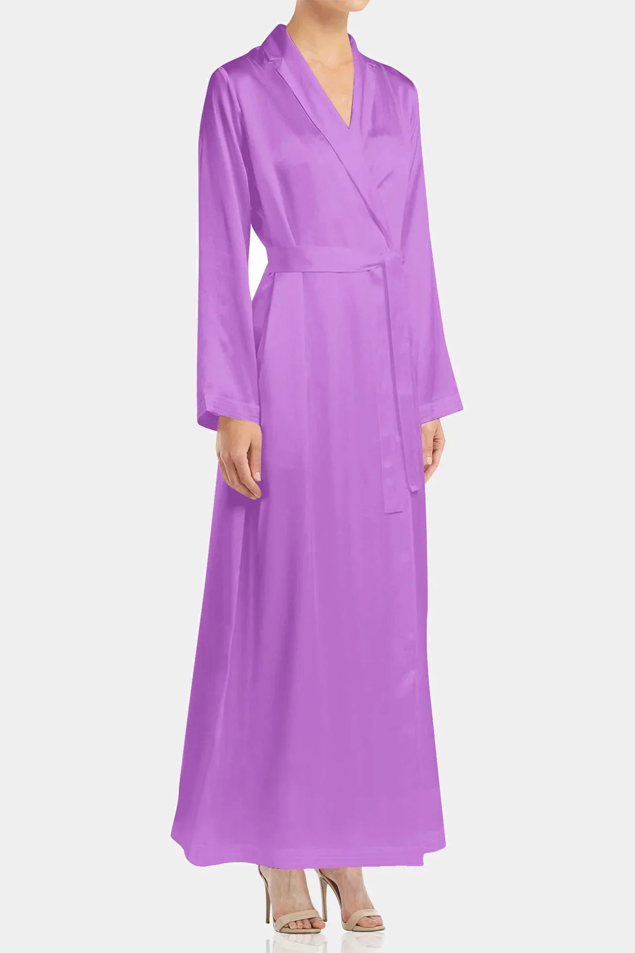 fitted lace wedding dress Designer Long Sleeve Wrap Dress | Lavender Wrap Dress | Kyle x Shahida Medium