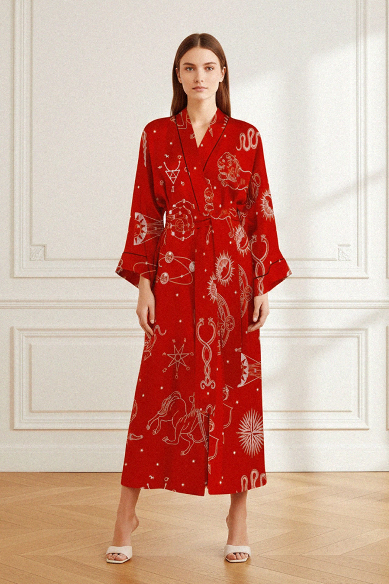 designer kimono dress Long Silk Robe | Womens Long Kimono Robe
