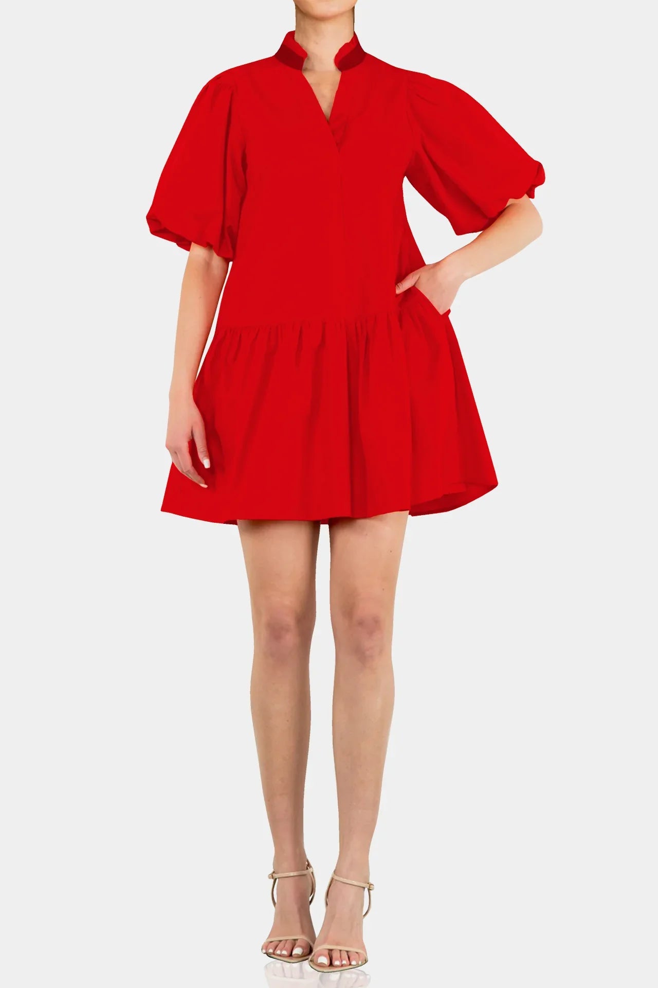 S Designer Red Mini Party Dress