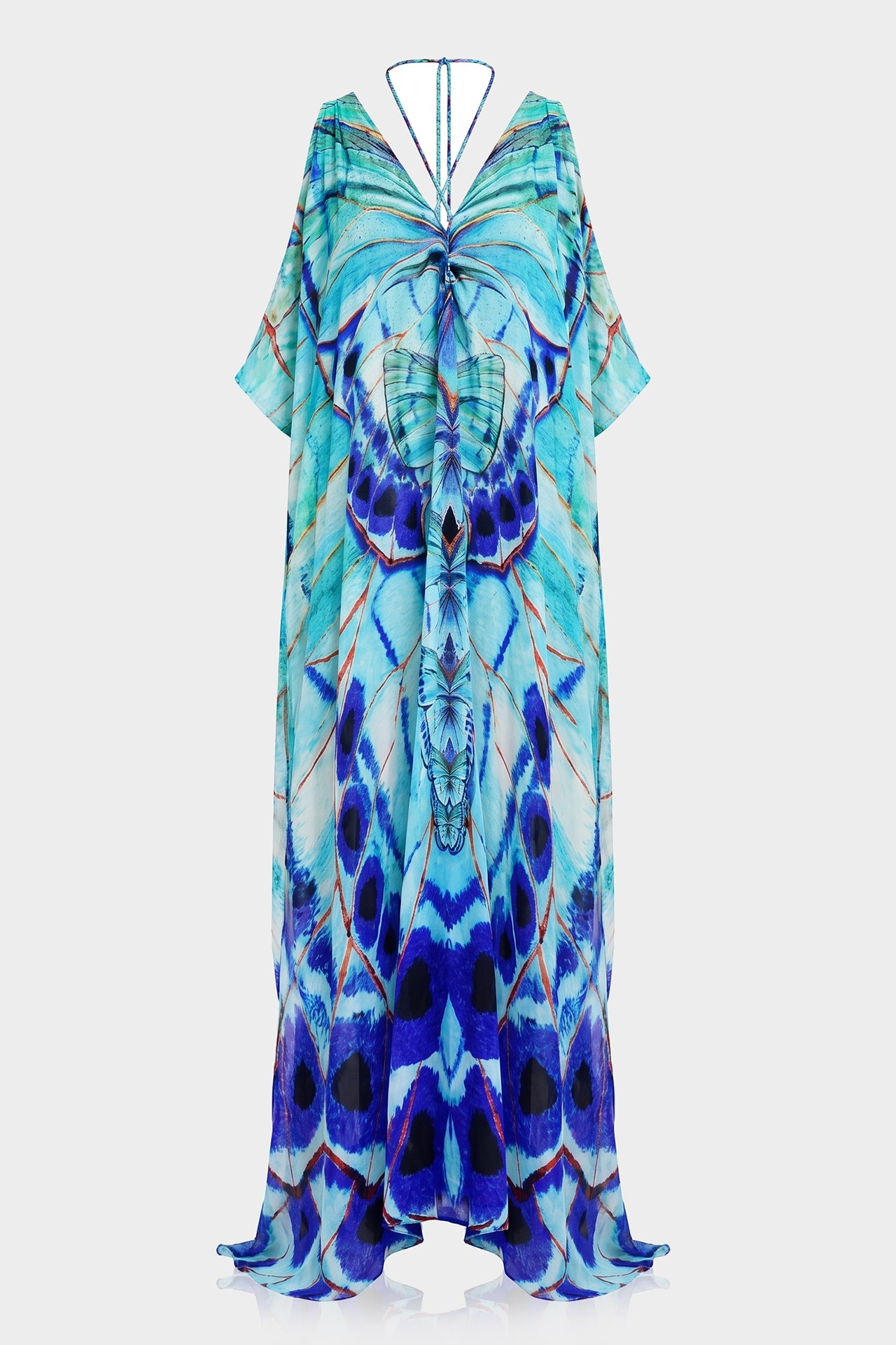 flowy kaftan dress Multiwear in Annabella Butterfly-Print {Designer Silk Kaftan} Shahida Parides Kaftan USA USAPROMO-SEPT26
