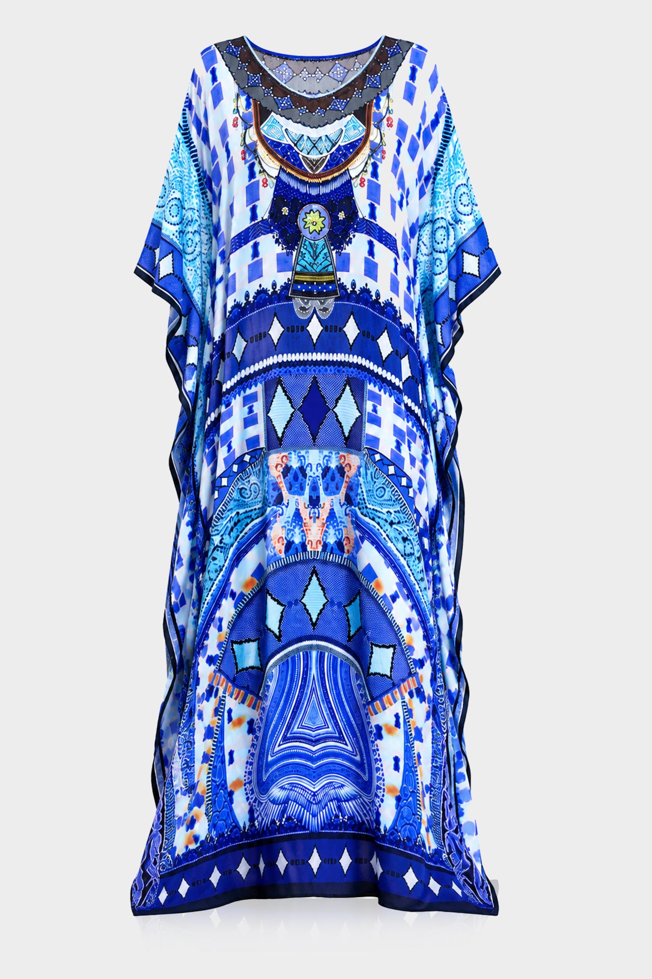 Long Silk Kaftans [Designer Black Kaftans]