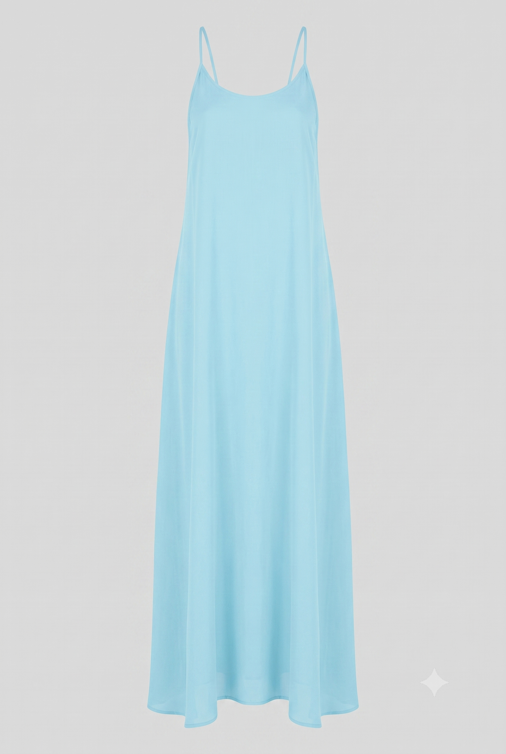 S Aqua Blue Long Camisole Dress