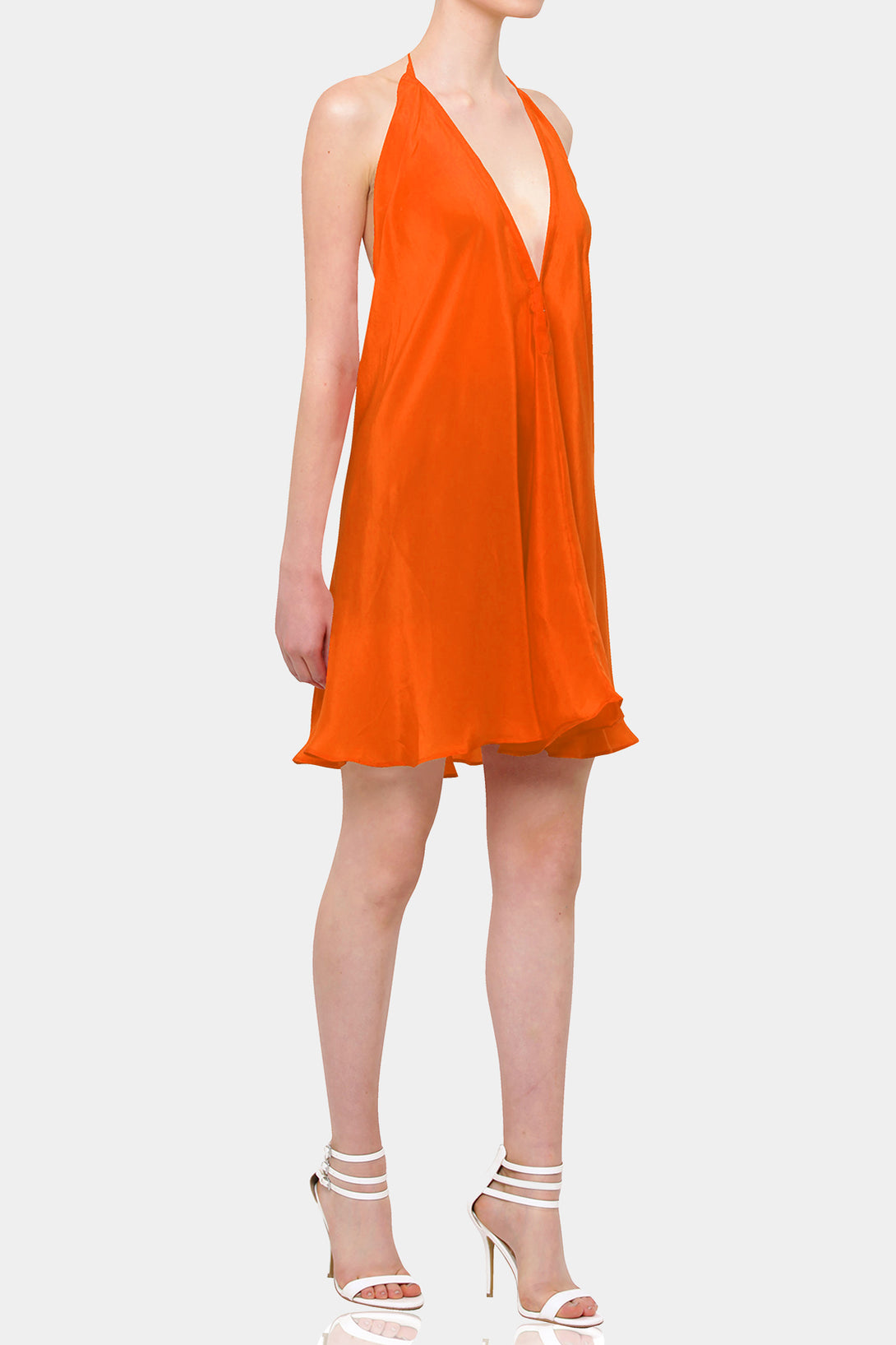  orange short dress, Shahida Parides, cute mini dresses, short sleeveless summer dresses,