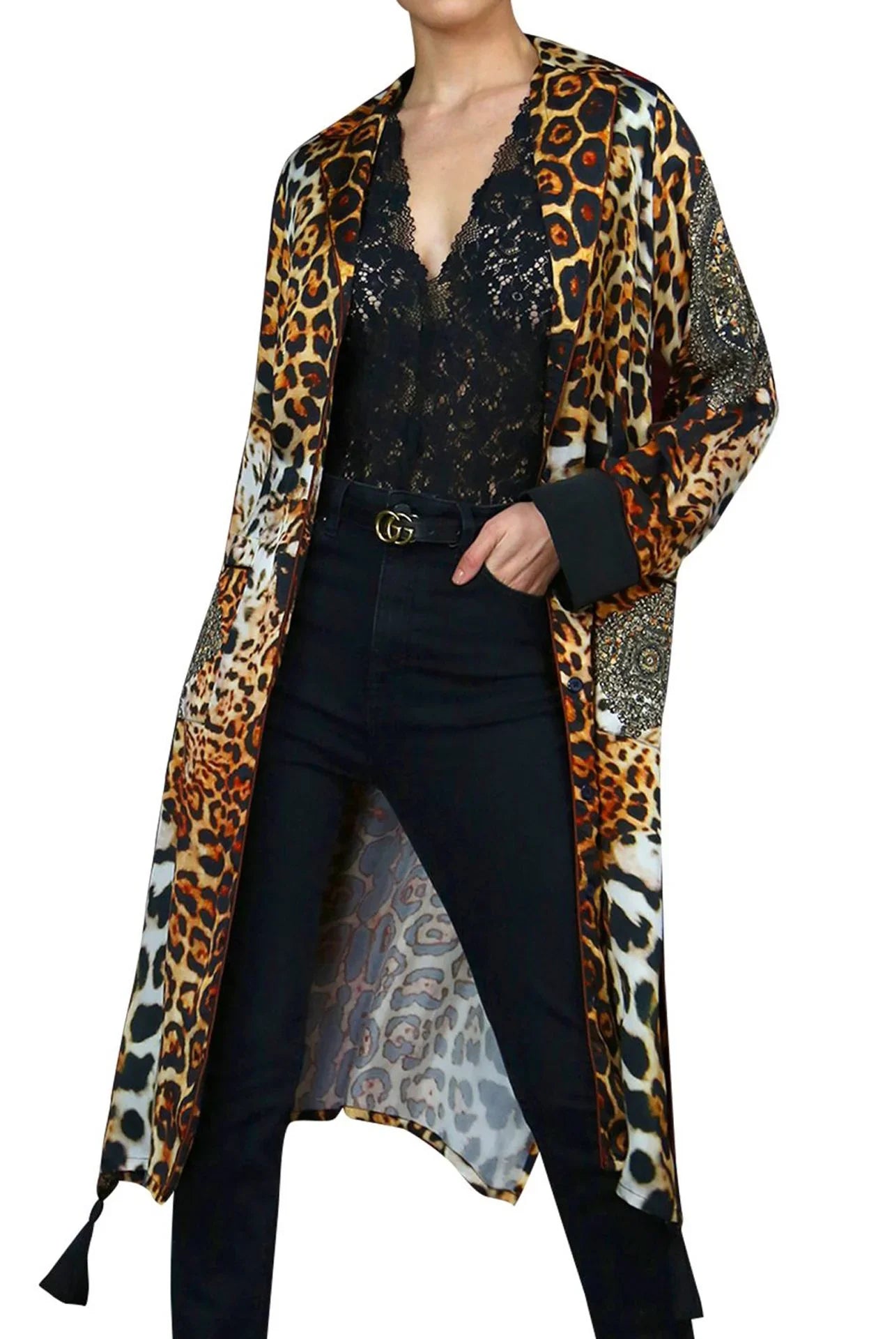 Designer Long Silk Kimono Silk Kimono Robe Womens Shahida Parides