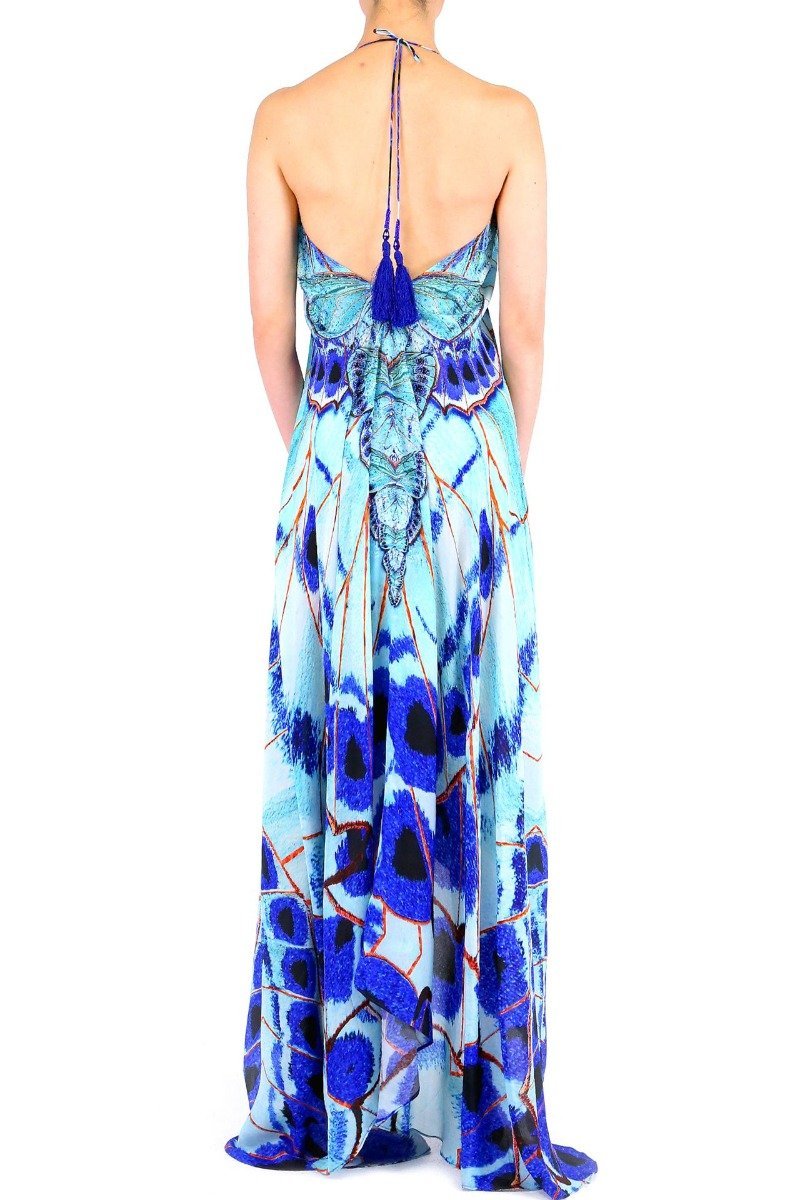  blue colour maxi dress, Shahida Parides, beach maxi dress, long summer dresses, backless maxi dress,