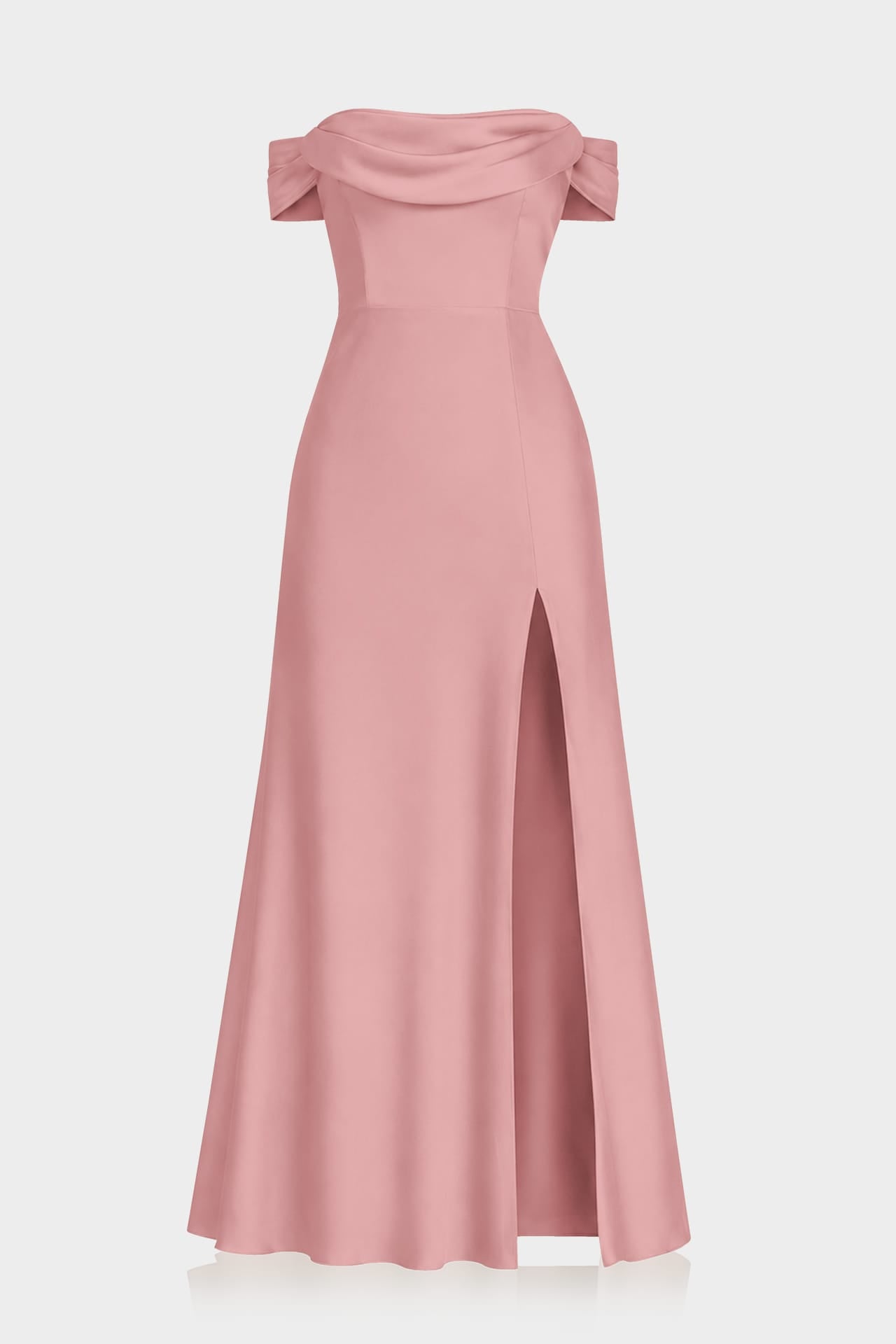 S Matte Satin Dusty Rose Maxi Dress for Wedding – Convertible Multiway Bridesmaid Dress