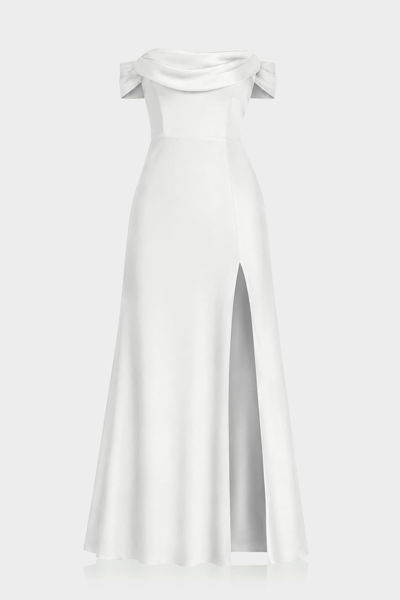 ivory convertible dress S Luxury Minimal Bridal in Matte Satin White – Bridal Maxi Gown vintage swimsuit