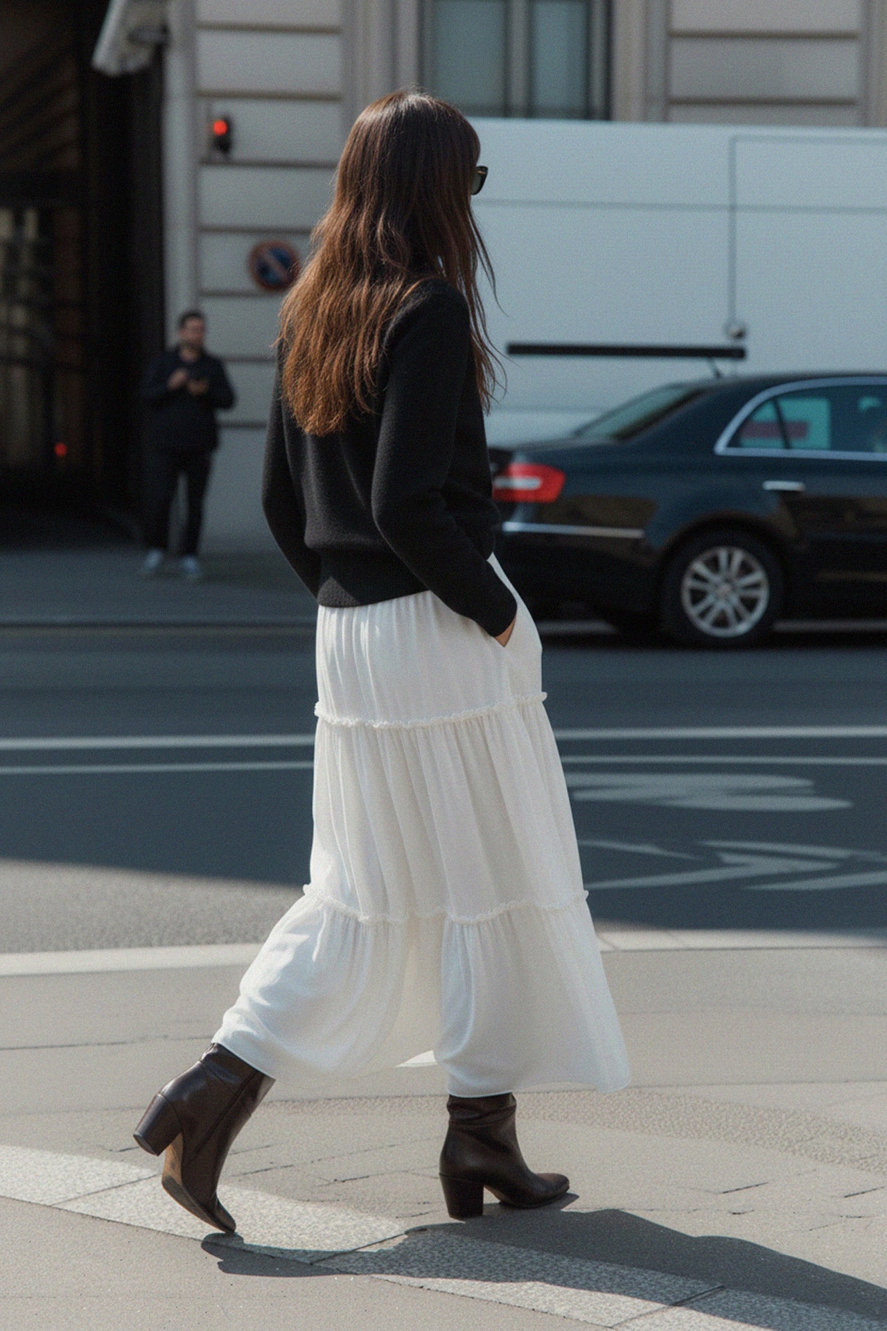 Designer Tiered Skirt For Summer | Flowy Long Skirt - N ea Pari