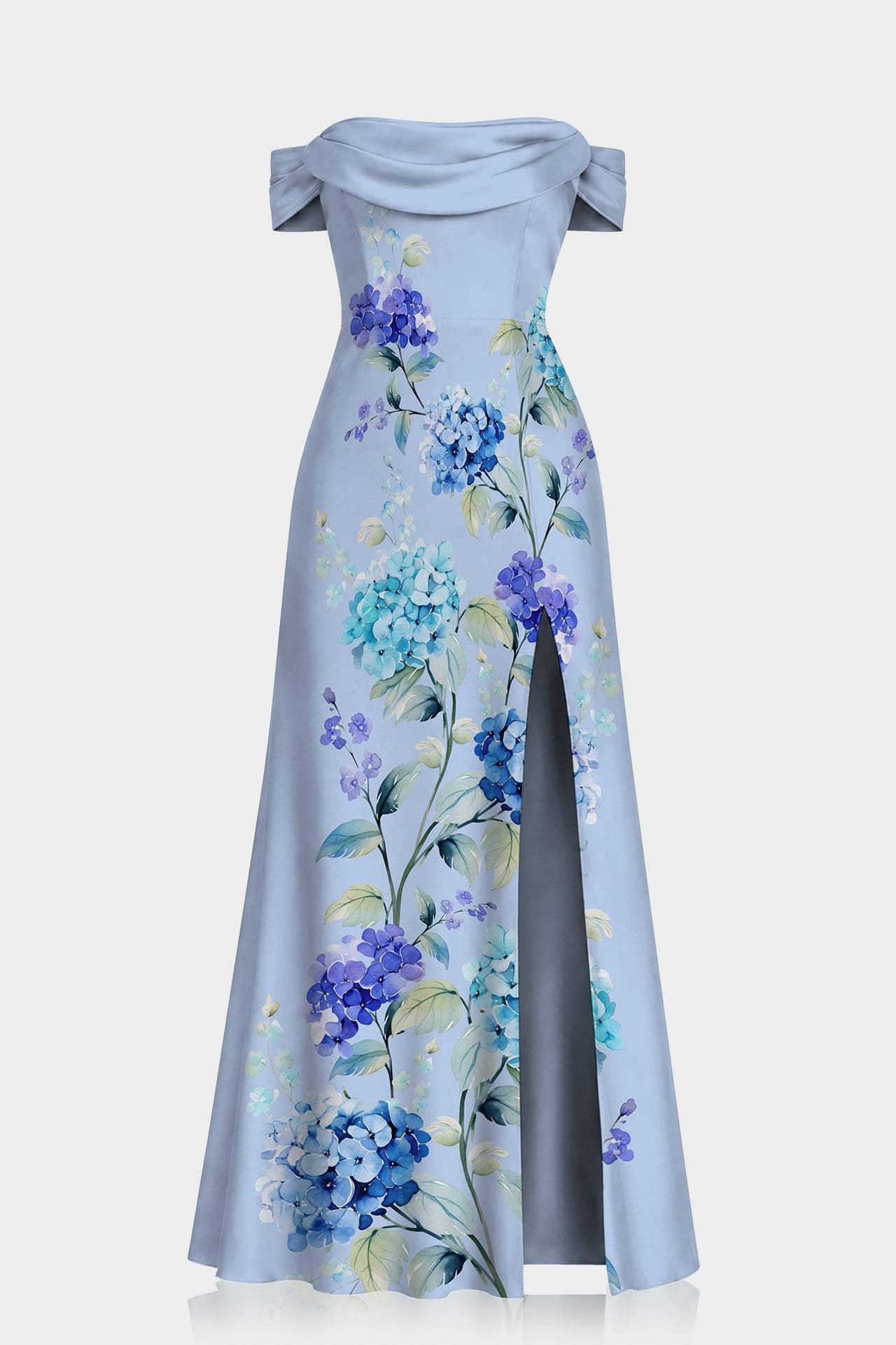 hydrangea maxi dress S Floral Print Satin Convertible The Madeleine Gown is Size:Extra Large Tall single-nursling Autumn Long Sleeve Mini