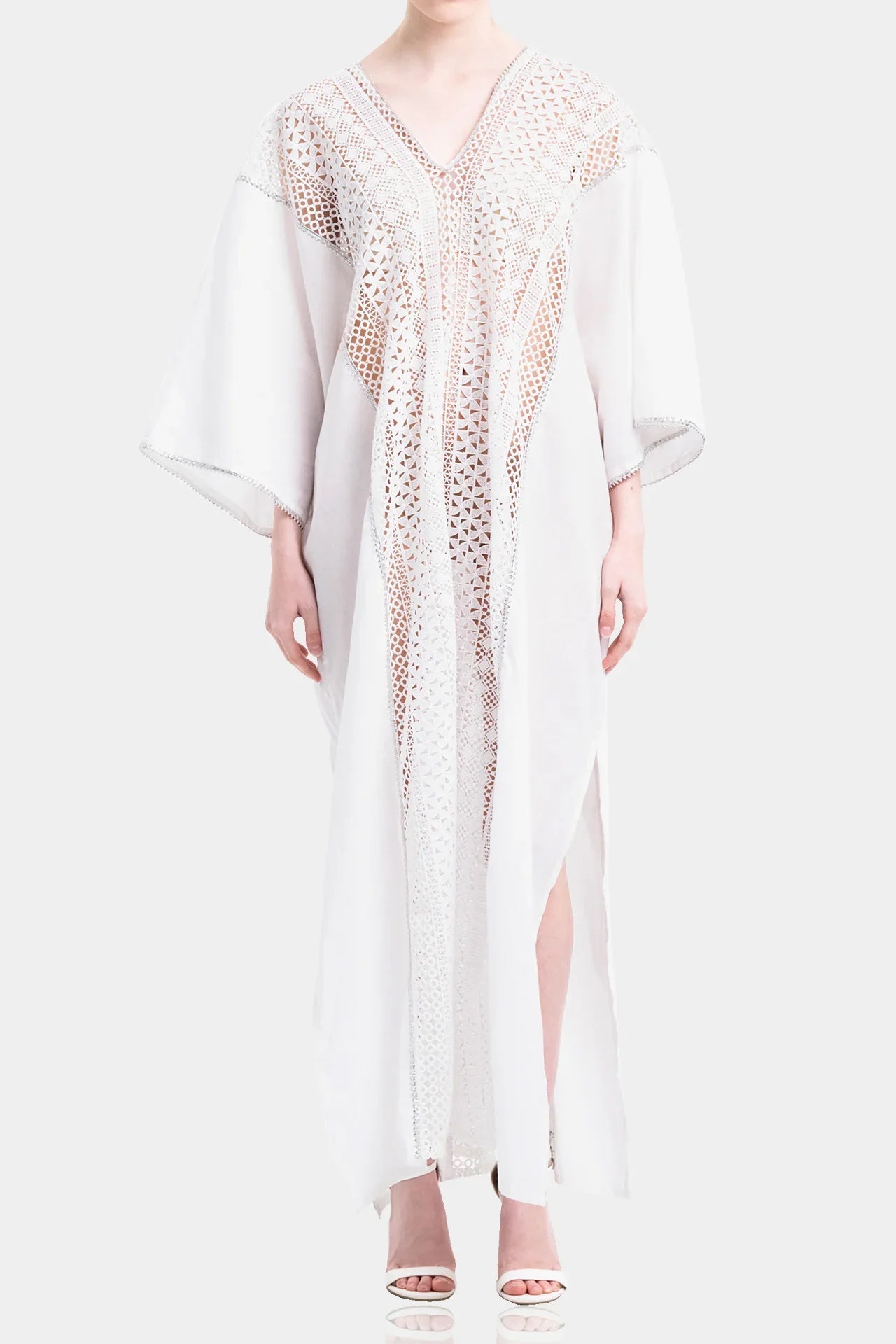 white lace kaftan dress Designer Cotton 2/6/2026 Ewedoos Wide Leg Stretchy Item No. Size:EU 33/US 4
