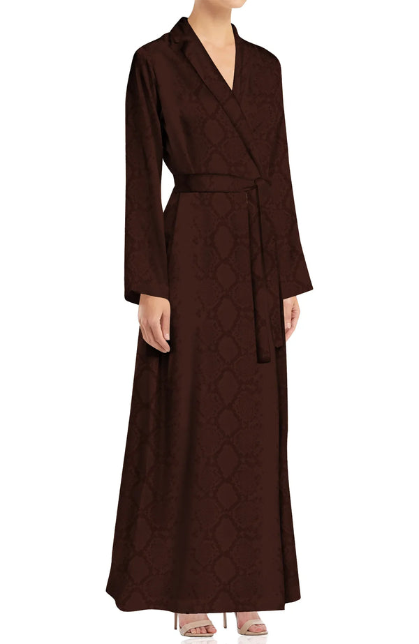 Designer Brown Wrap Dress | Snake Print Dress | Kyle X Shahida Shahida Parides Designer Brown Wrap Dress | Snake Print Dress | Kyle X Shahida Shahida Parides