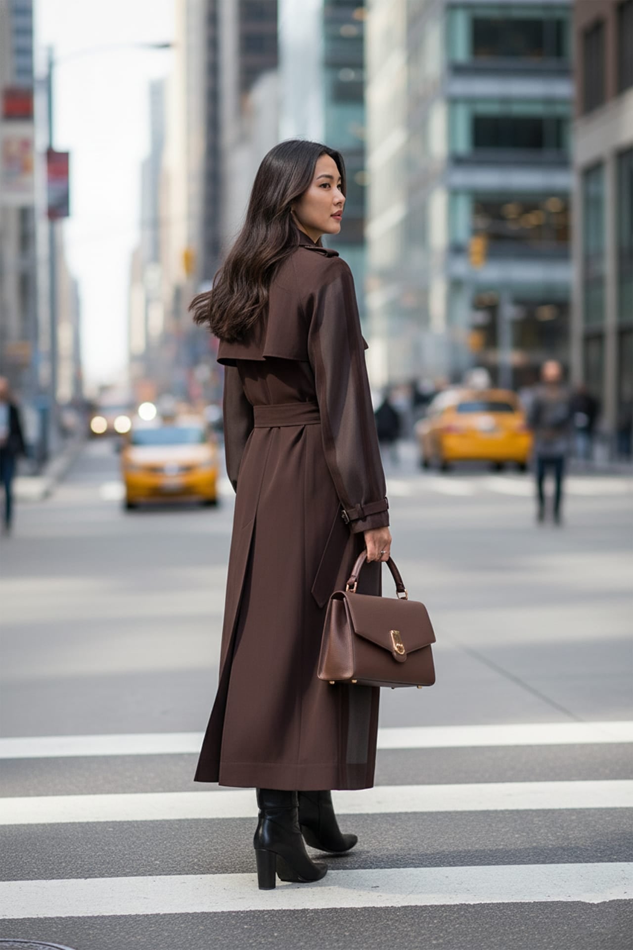 Small Tailored Trench Coat with Defined Waist