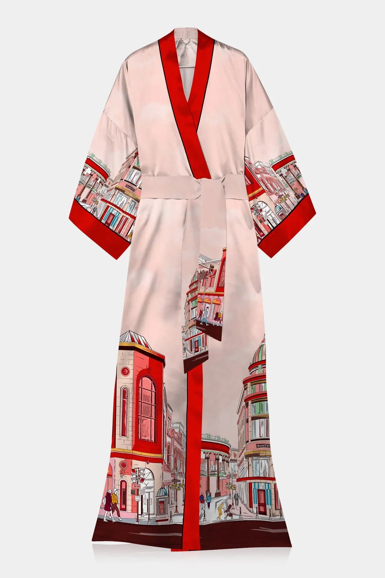 ladies kimono dress Designer Red Robe Womens | Silk Robe Womens detachable sash Holiday Dresses for Girls Size:80cm dev-position-homecoming-outfits:number:17