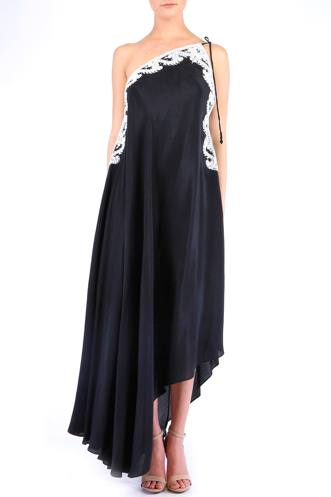  black dress maxi dress, long silk dress, Shahida Parides, halter maxi dress, long flowy dresses,