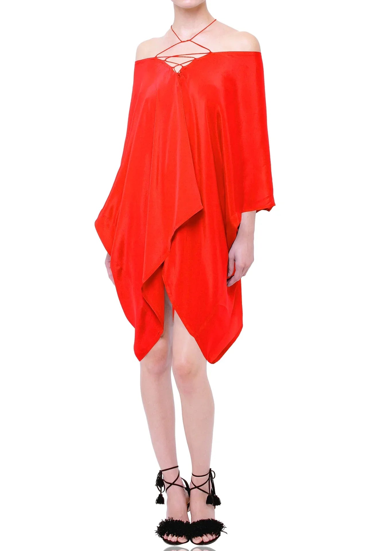 Designer Red Mini Dress | Mini Kaftan For Women