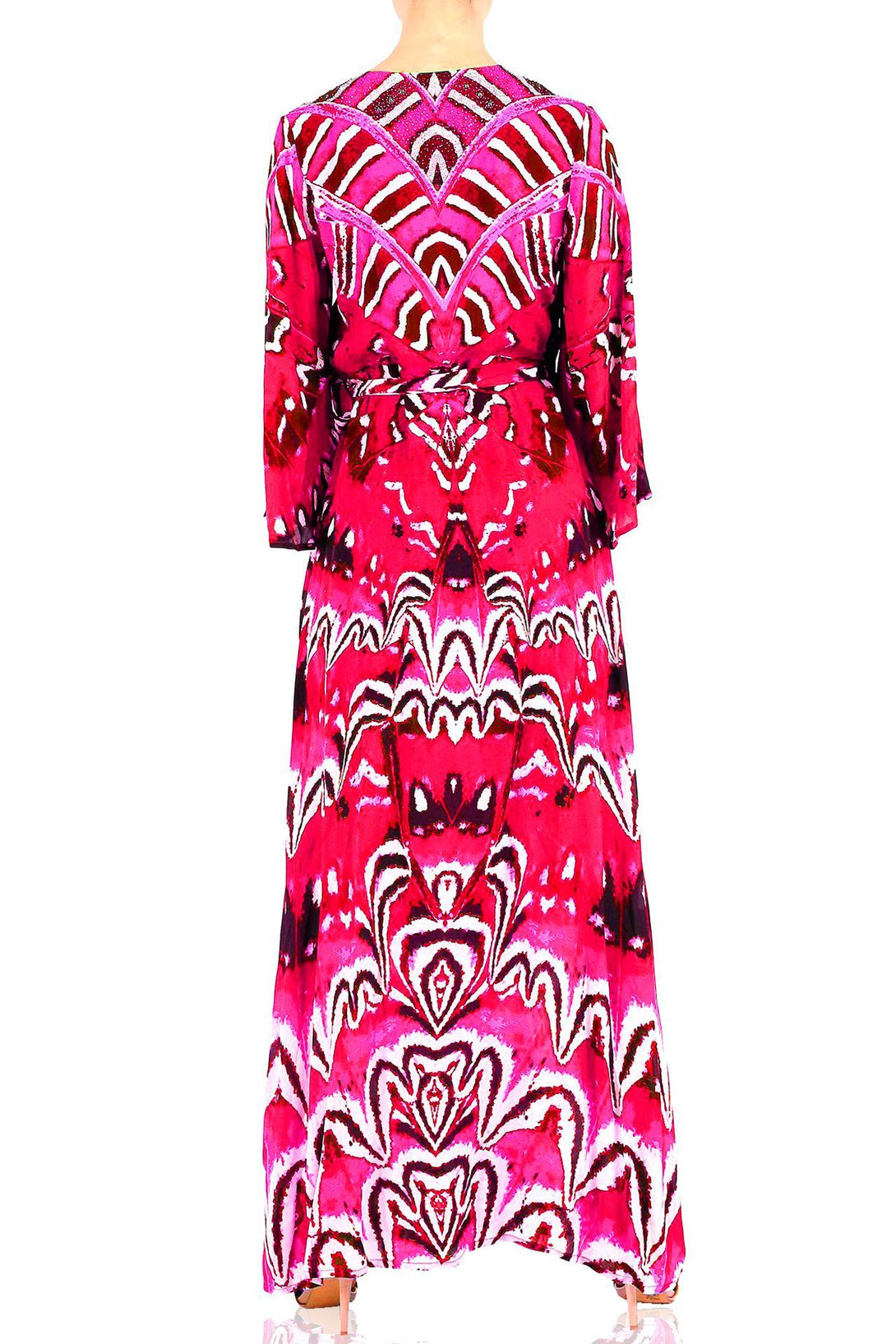 wrap maxi dress, maxi plus size wrap dress, Shahida Parides, womens wrap dress long sleeve,