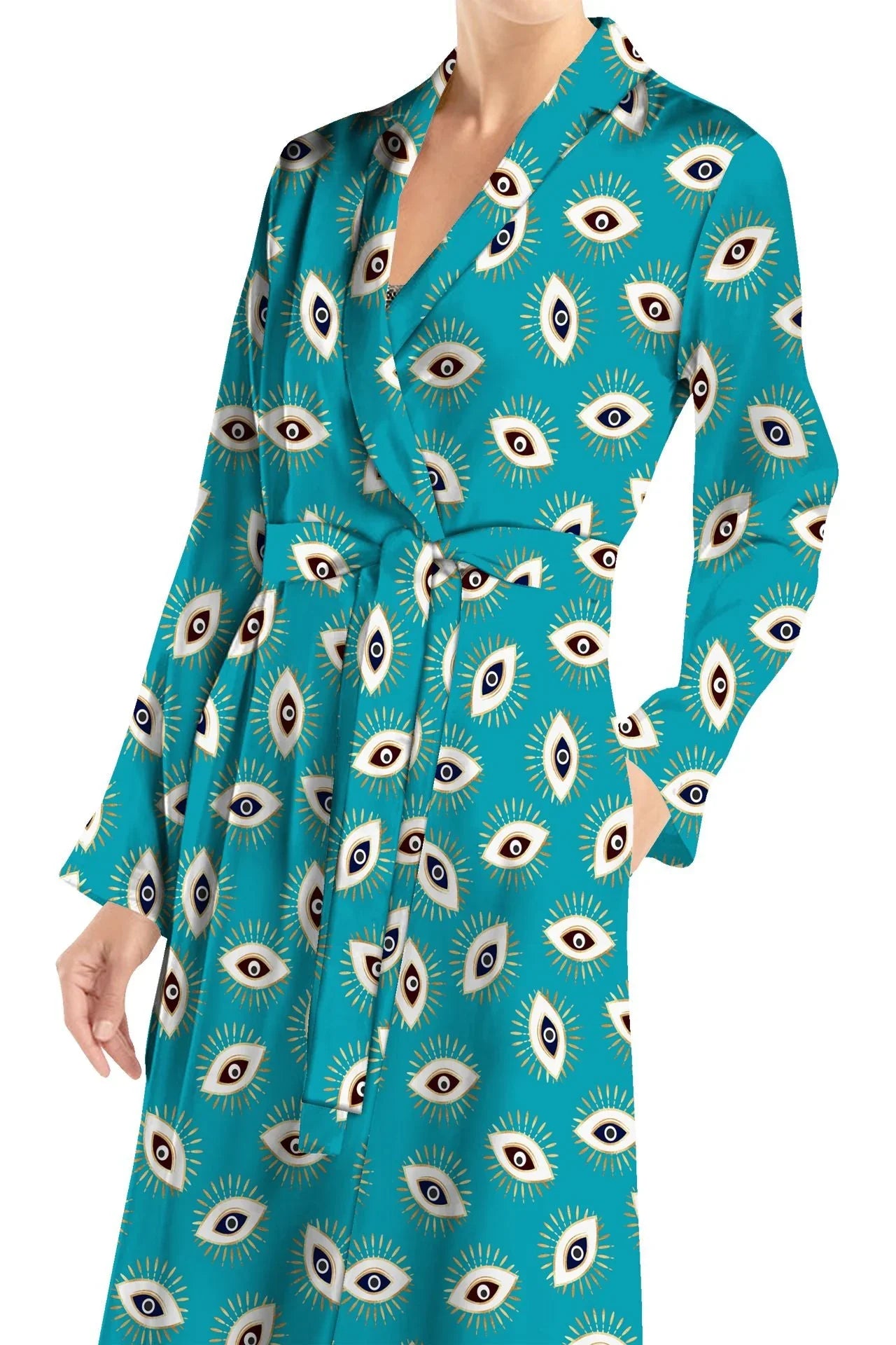 Designer Silk Wrap Midi Dress | Midi Dress Tie Waist
