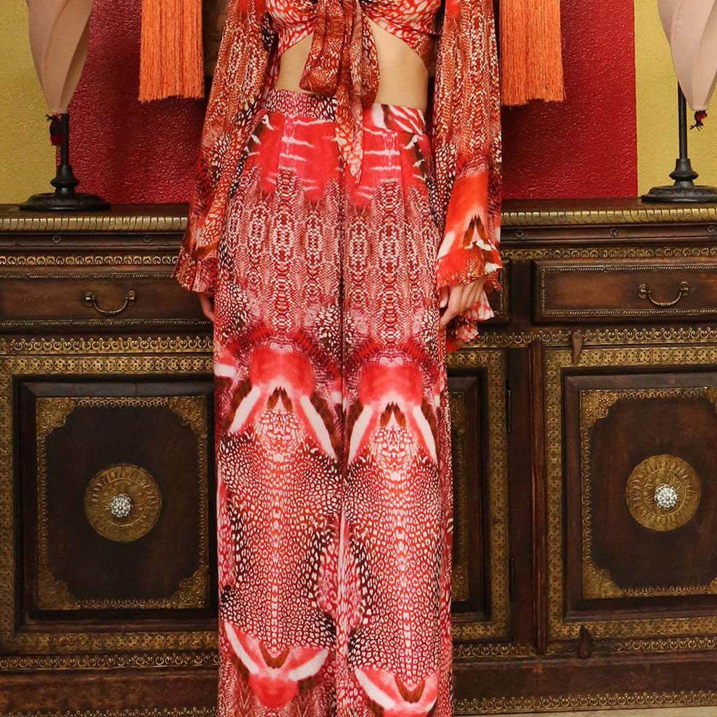 Animal Queen Side Slit Wide Leg Pants