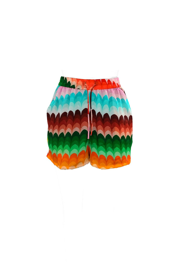 Multicolor High Waisted  Shorts
