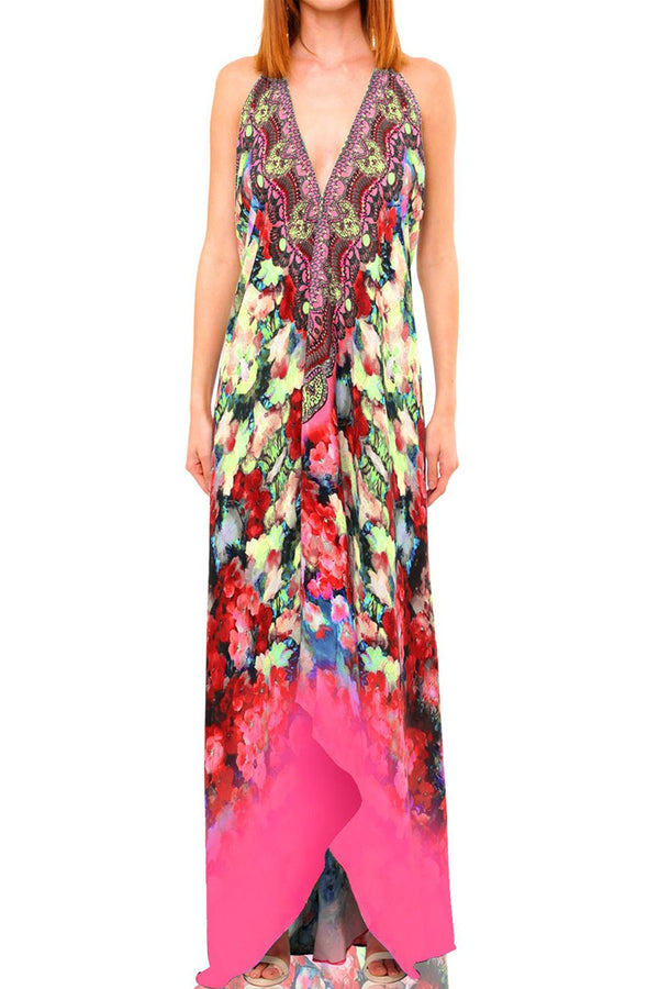 Floral Print Infinity Maxi Dress