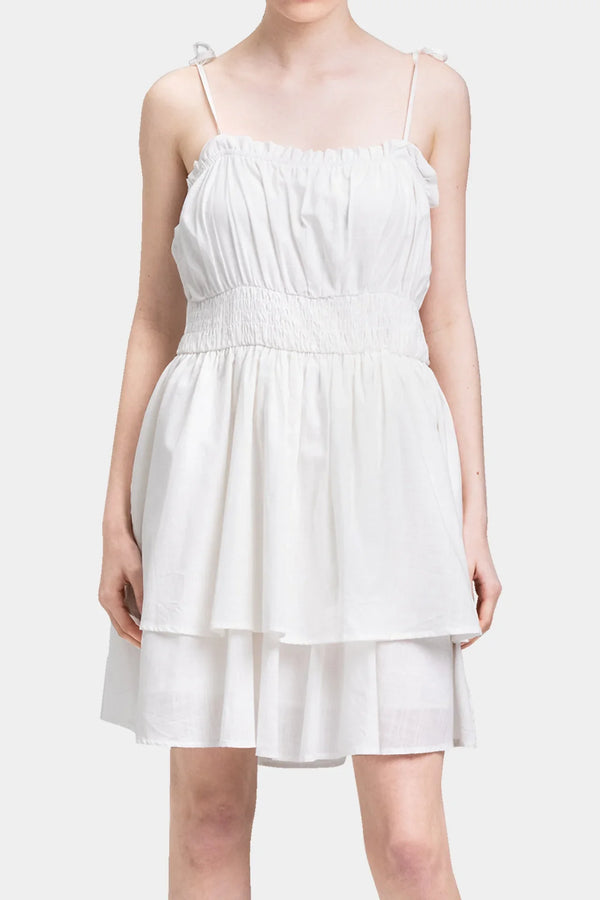 Short Cotton Summer Dress - White Cotton Short Dress - Shahida Parides Small - Medium Short Cotton Summer Dress - White Cotton Short Dress - Shahida Parides Small - Medium